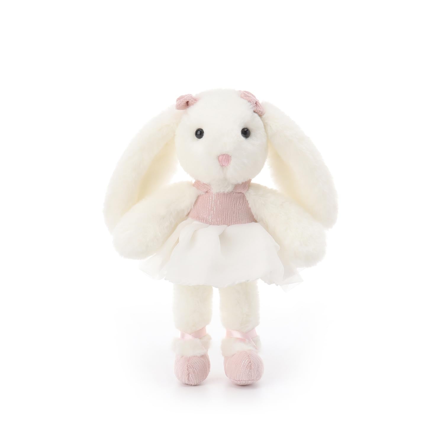 Apricot Lamb Rosa Ballet Hase Plüschtiere für Kinder, weiche niedliche Kuscheltier für Baby Mädchen und Jungen, Flauschige Hase Kaninchen Weiß 17cm