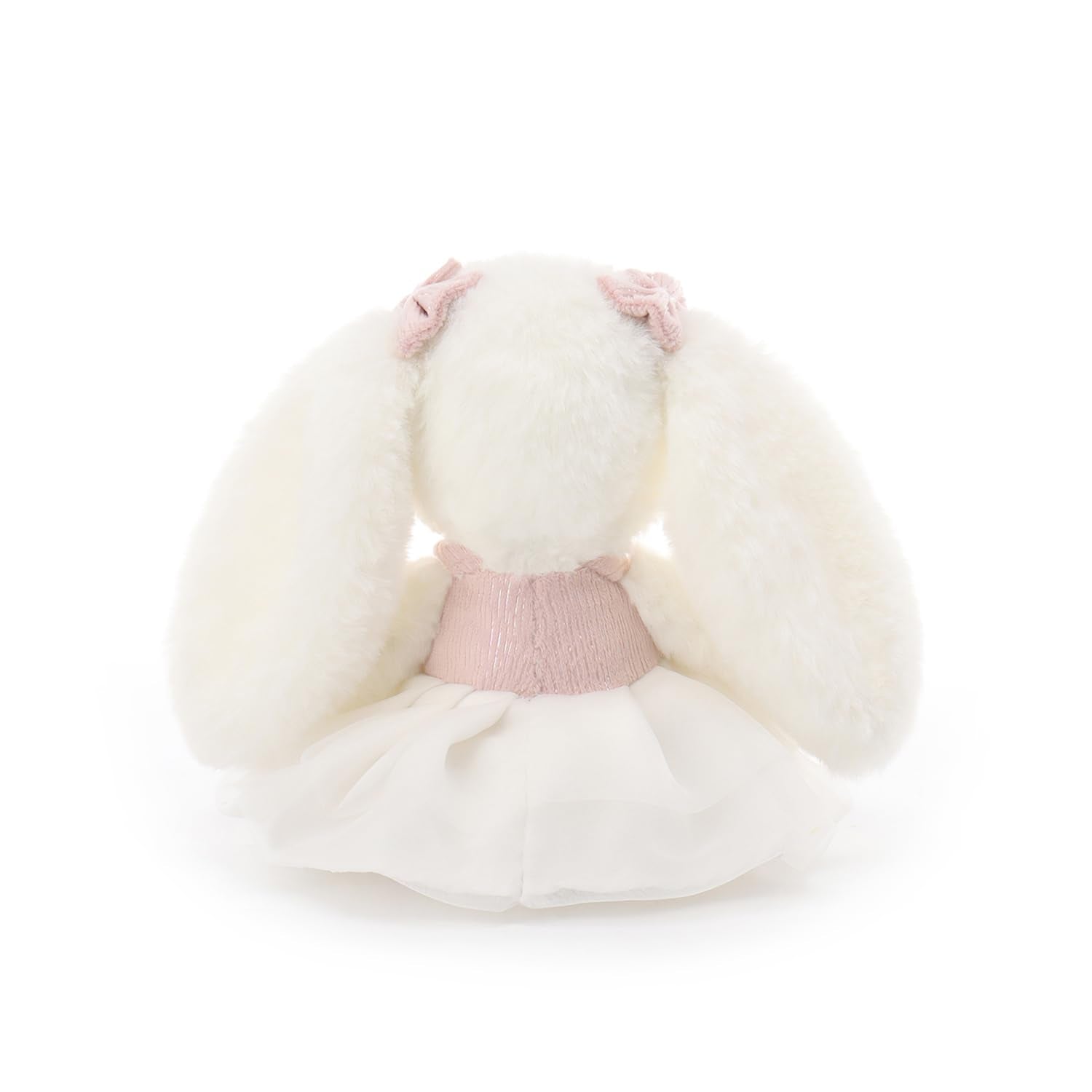 Apricot Lamb Rosa Ballet Hase Plüschtiere für Kinder, weiche niedliche Kuscheltier für Baby Mädchen und Jungen, Flauschige Hase Kaninchen Weiß 17cm