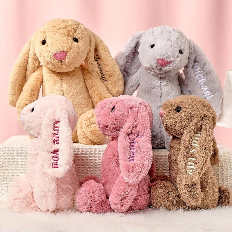Kuscheltier Personalisiert Hase Kuscheltier mit Namen Bestickt personalisiertes kuscheltiere Hasen für Baby Geschenk personalisiert Bunny kuscheltiere Ostergeschenk für Kinder