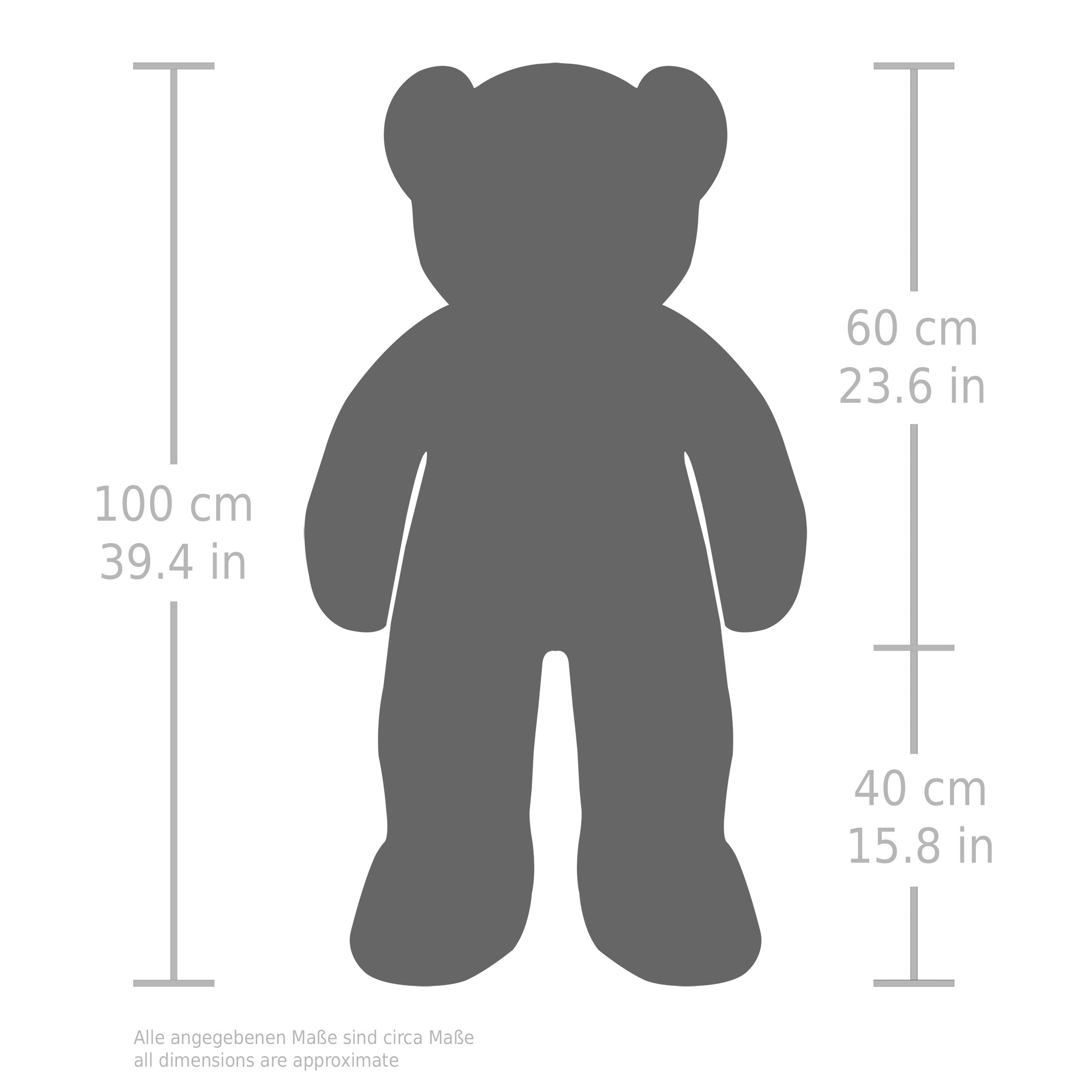 BRUBAKER XXL Teddybär 100 cm - Rosa - Stofftier Plüschtier Kuscheltier