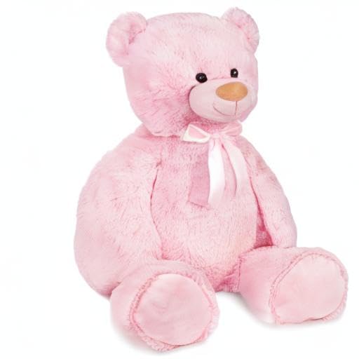 BRUBAKER XXL Teddybär 100 cm - Rosa - Stofftier Plüschtier Kuscheltier