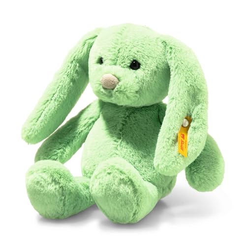 Steiff Tilda Hase 20cm grün, Plüschtier mit Schlappohren, Soft Cuddly Friends, Flauschiges Stofftier zum Kuscheln und Spielen, Kuscheltier für Mädchen und Jungen, waschmaschinenfest