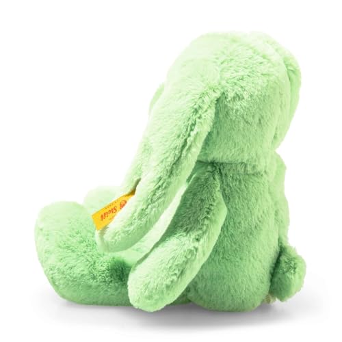 Steiff Tilda Hase 20cm grün, Plüschtier mit Schlappohren, Soft Cuddly Friends, Flauschiges Stofftier zum Kuscheln und Spielen, Kuscheltier für Mädchen und Jungen, waschmaschinenfest