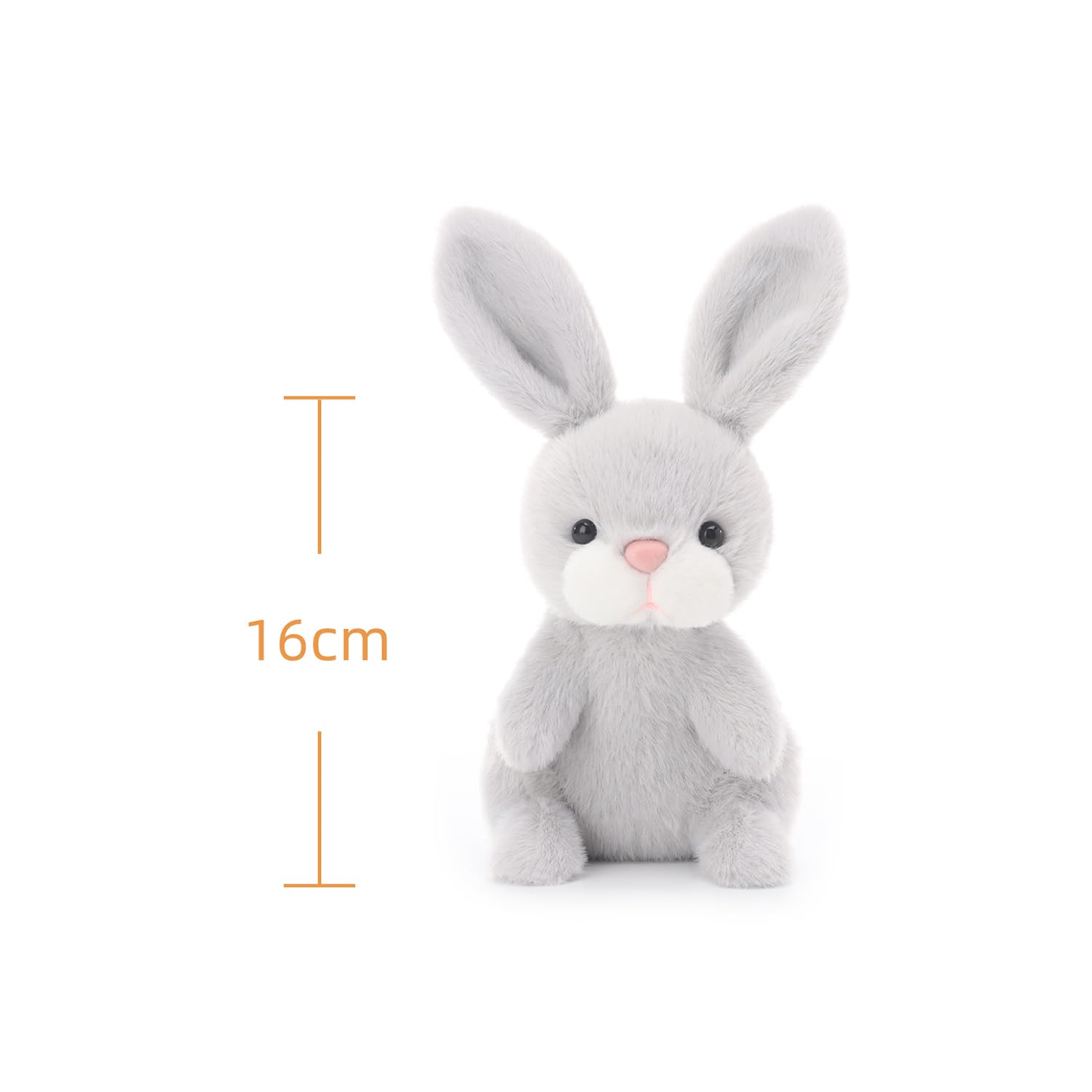 Apricot Lamb Empfindliches Hase Kaninchen Plüschtiere für Kinder, weiche niedliche Kuscheltier für Baby Mädchen und Jungen, Grau 16cm