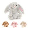 ZYHJJ Hase Personalisiertes Kuscheltier Weich Süß Hase Plüschtier Baby Geschenk, gestickten Text auf Ohren, Geschenkidee zur Geburt Geburtstag Ostern Weihnachten