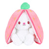 YiliYa Hasen Verstecken 25CM Erdbeer Kuscheltier Osterhase Plüschtier mit Reißverschluss Geburtstagsgeschenk für Jungen Mädchen Kinder