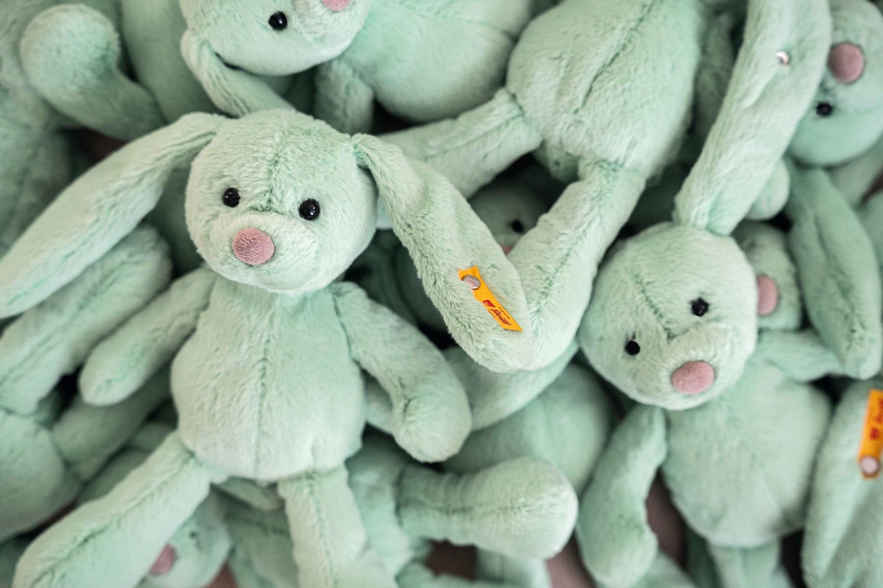 Steiff Tilda Hase 20cm grün, Plüschtier mit Schlappohren, Soft Cuddly Friends, Flauschiges Stofftier zum Kuscheln und Spielen, Kuscheltier für Mädchen und Jungen, waschmaschinenfest