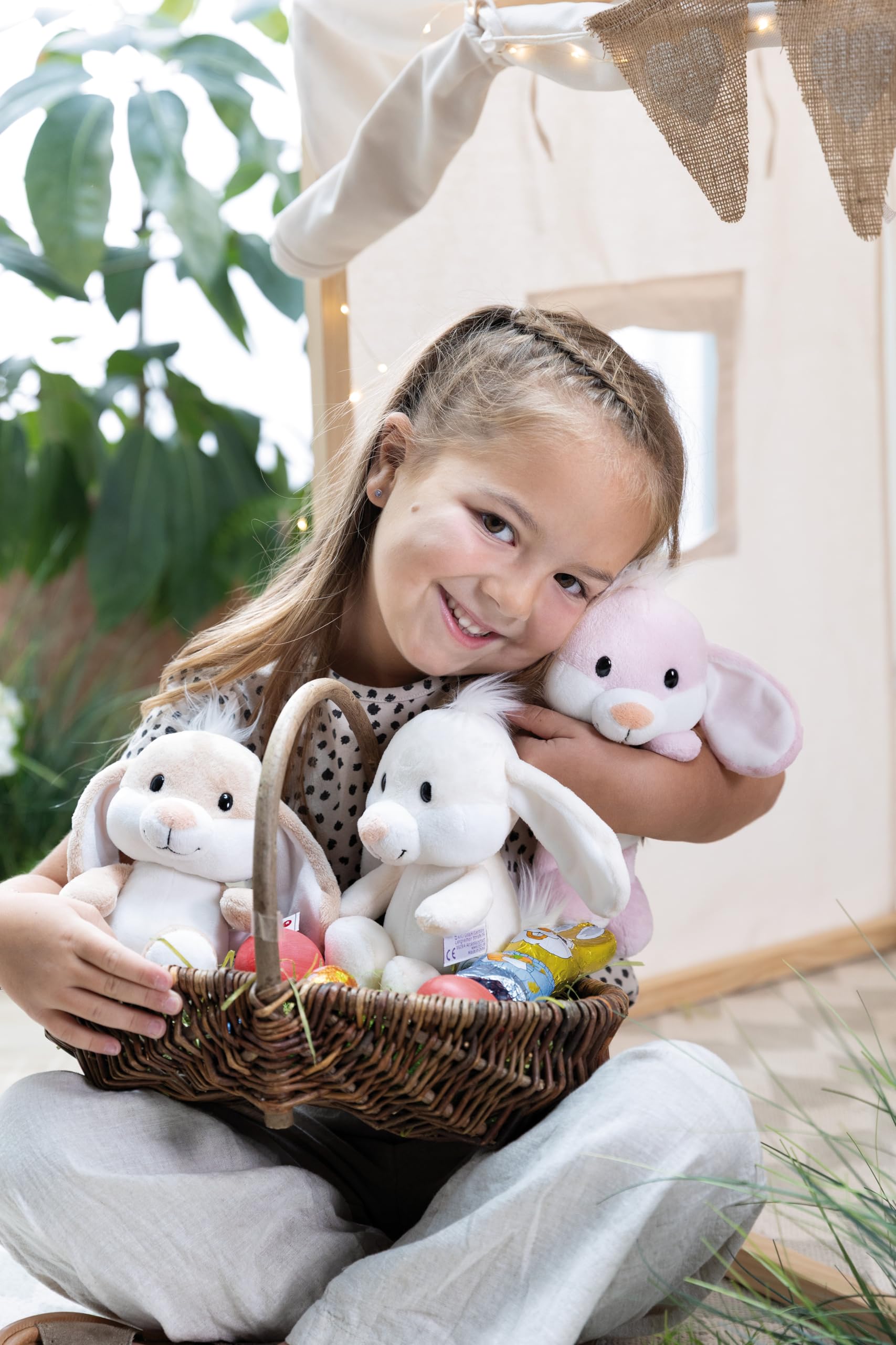 NICI Kuscheltier Hase 20cm - braun - Stofftier aus weichem Plüsch, niedliches Plüschtier zum Kuscheln und Spielen, für Kinder & Erwachsene, tolle Geschenkidee - 62676