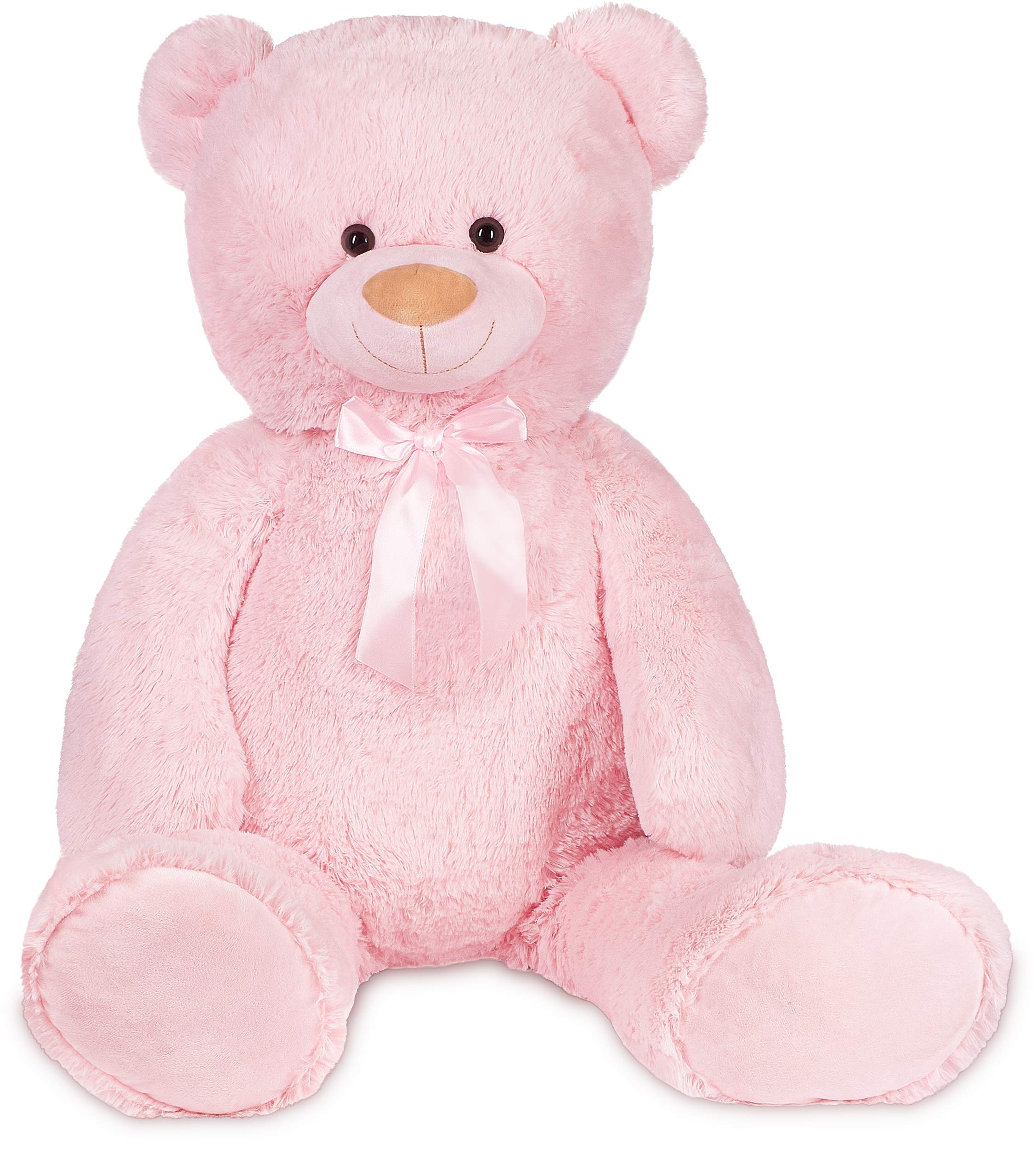 BRUBAKER XXL Teddybär 100 cm - Rosa - Stofftier Plüschtier Kuscheltier