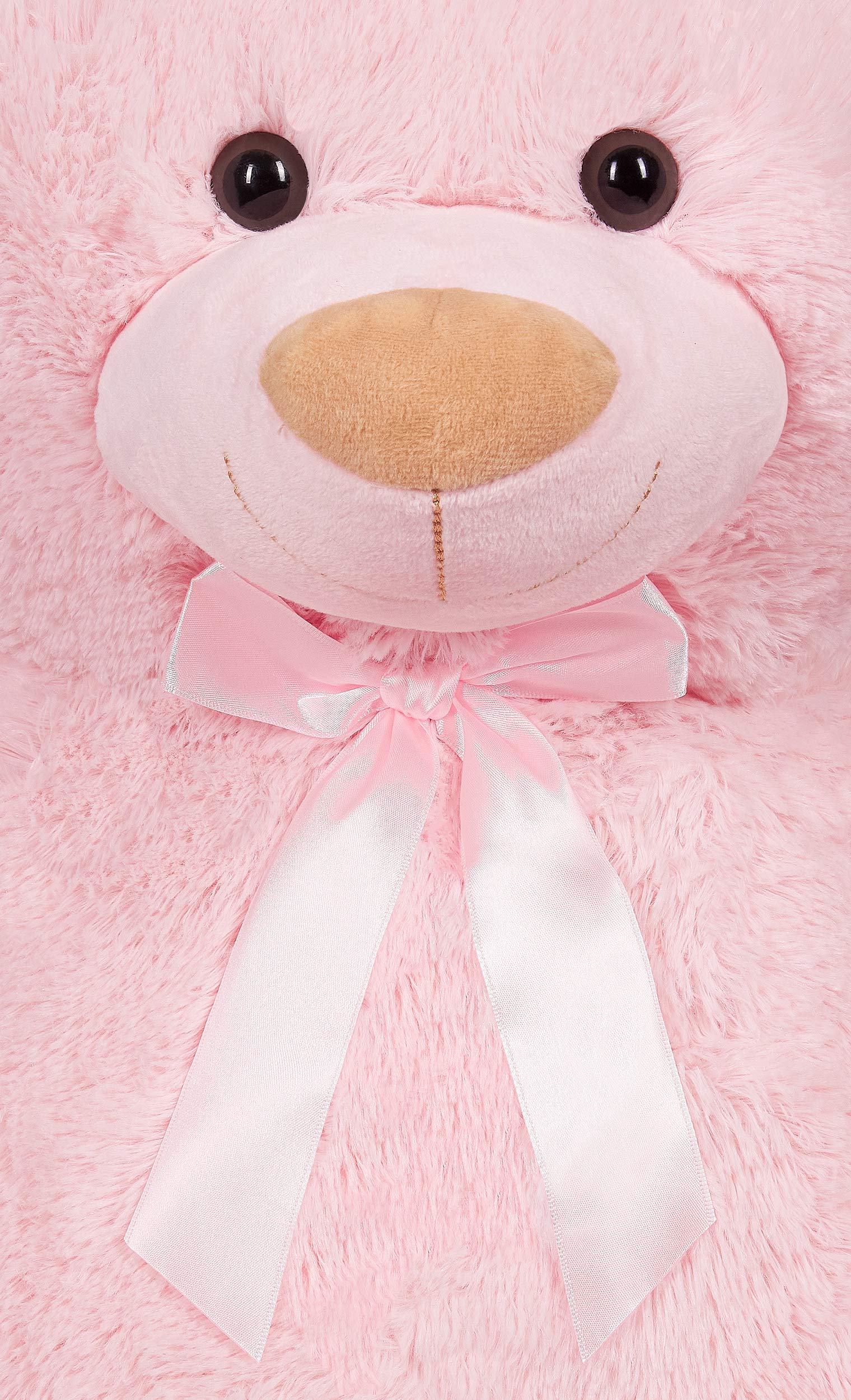 BRUBAKER XXL Teddybär 100 cm - Rosa - Stofftier Plüschtier Kuscheltier
